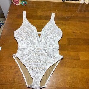 Becca white mesh swimsuit